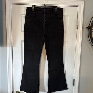 American Eagle Women's Black Flared Jeans